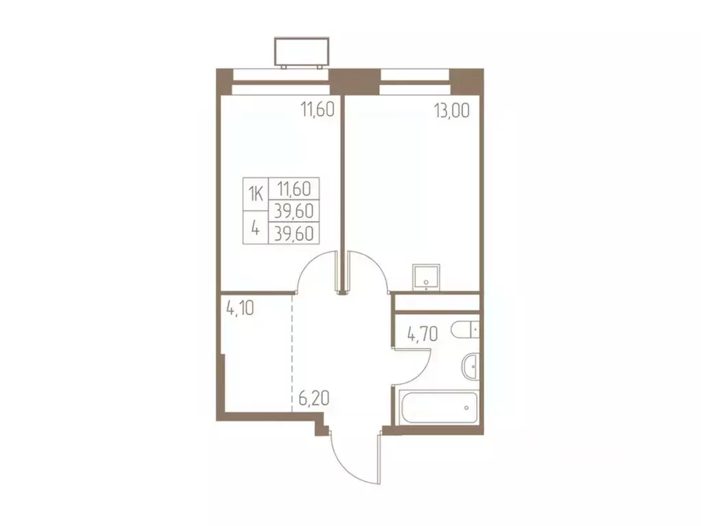 1-к кв. Московская область, Пушкино Фабрикант жилой комплекс, 1 (39.6 ... - Фото 1