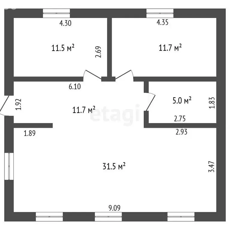 Дом в Ишим, Курганская улица (78.6 м) - Фото 1