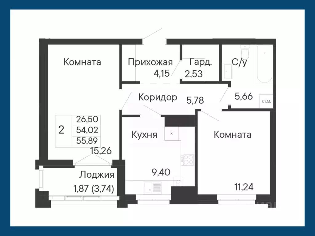 2-к кв. Ростовская область, Ростов-на-Дону Ривьера жилой квартал,  ... - Фото 1