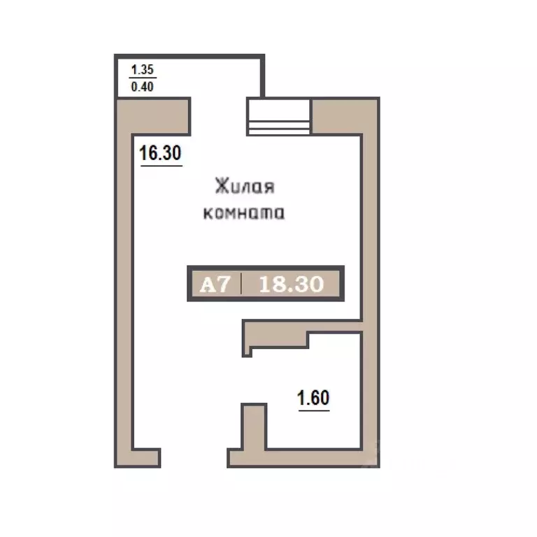 Студия Красноярский край, Красноярск Новая Базаиха мкр,  (18.3 м) - Фото 1