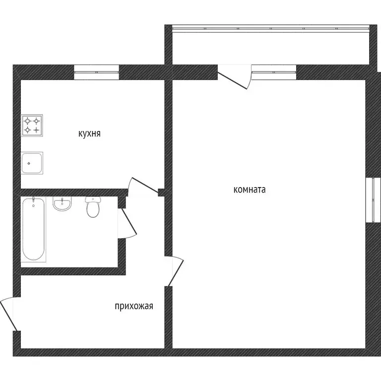 1-комнатная квартира: Златоуст, проспект имени Ю.А. Гагарина, 7-я ... - Фото 1