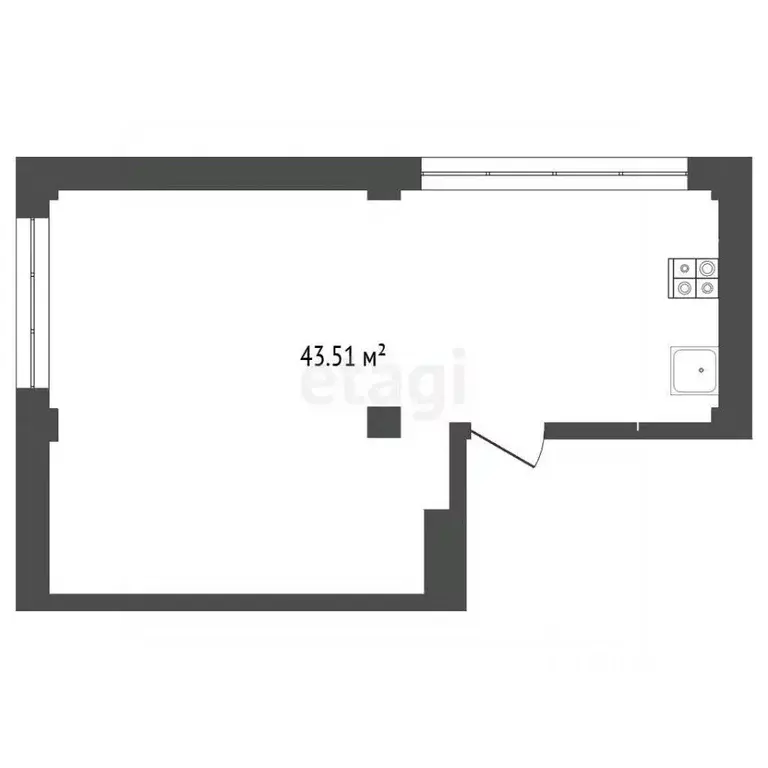 1-к кв. Крым, Ялта ул. Репина, 1 (43.51 м) - Фото 1