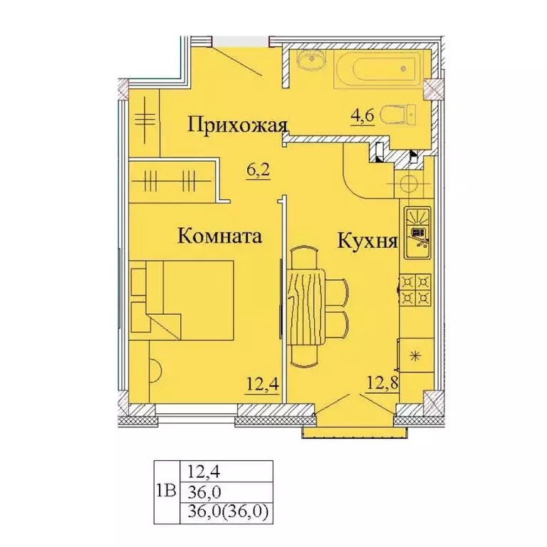 1-к кв. Ивановская область, Иваново Капучино жилой комплекс (36.0 м) - Фото 0