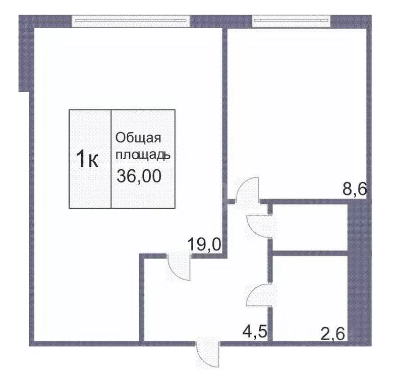 1-к кв. Кемеровская область, Кемерово Вельская ул., 1Б (28.0 м) - Фото 2