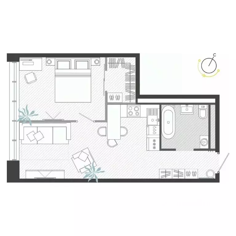 2-к кв. Приморский край, Владивосток ул. Нейбута (42.85 м) - Фото 1