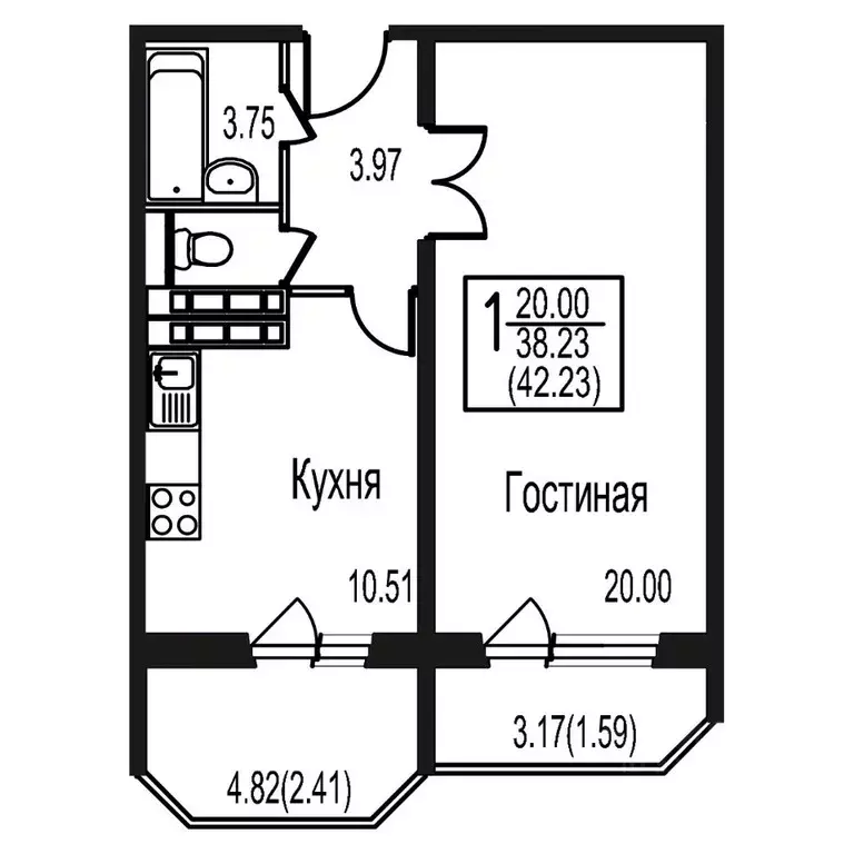 1-к кв. Московская область, Домодедово Востряково мкр, ул. Ледовская, ... - Фото 0
