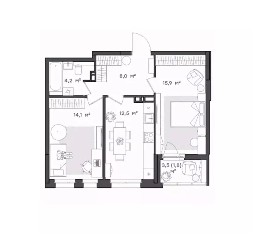 2-к кв. Ярославская область, Ярославль Тутаевское ш., 93Б (56.5 м) - Фото 0
