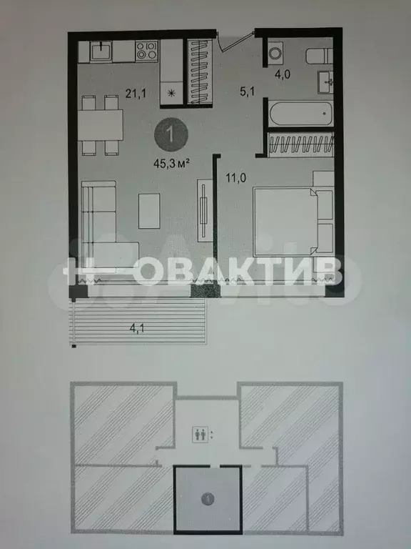 2-к. квартира, 41 м, 4/6 эт. - Фото 0