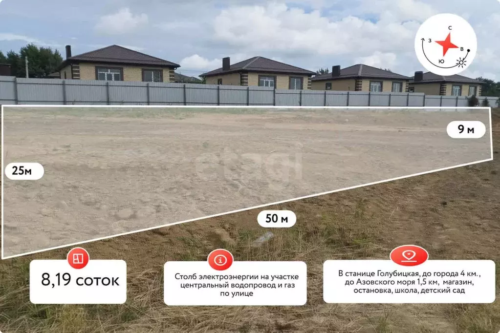 Участок в Краснодарский край, Темрюкский район, Голубицкое с/пос, ... - Фото 1