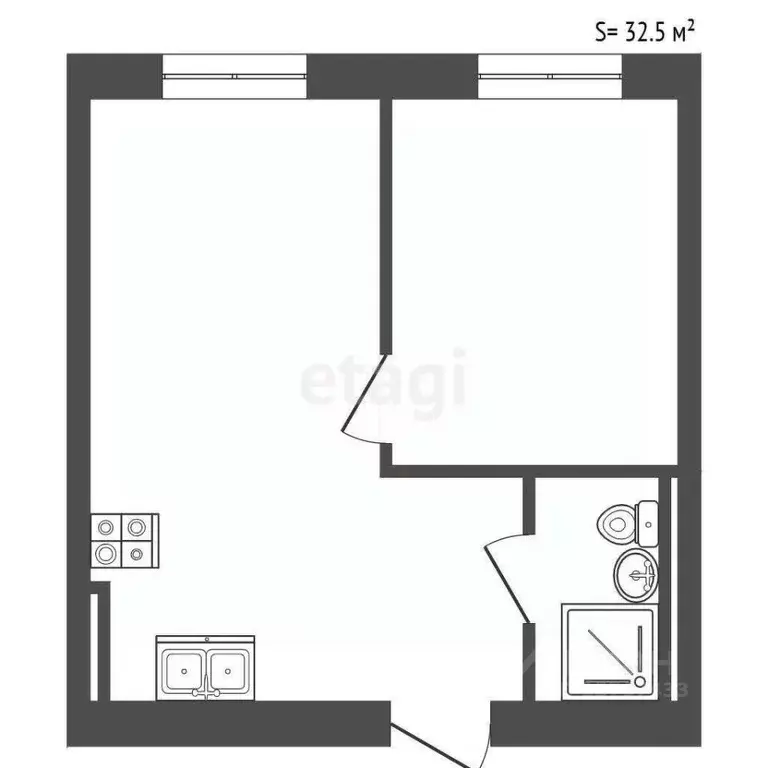 Студия Санкт-Петербург Октябрьская наб., 108к1БД (32.5 м) - Фото 2
