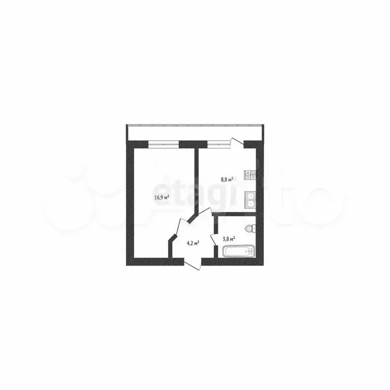 1-к. квартира, 36 м, 7/9 эт. - Фото 0