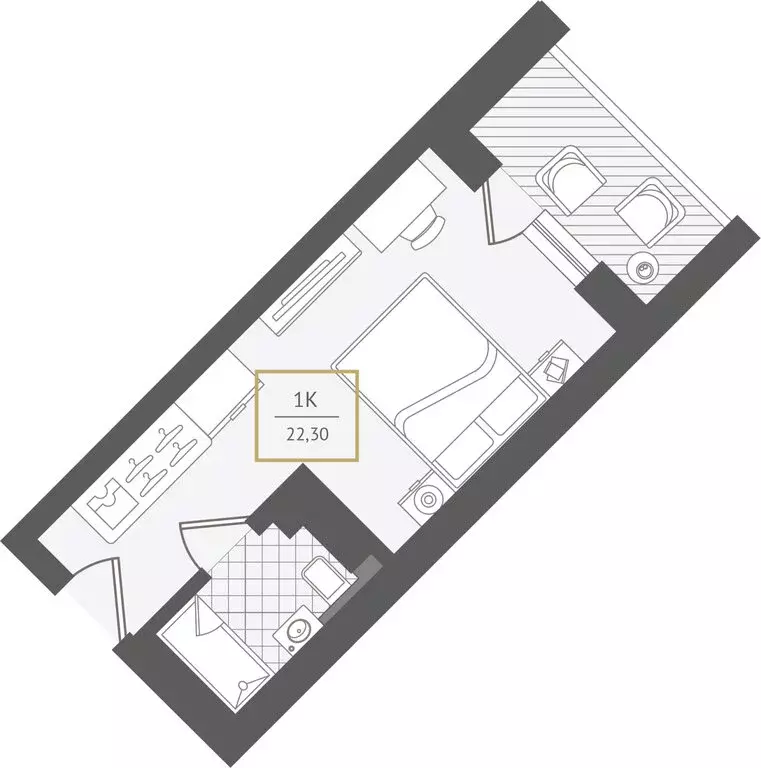 Квартира-студия: Адлер, улица Ленина, 280А (22.3 м) - Фото 1