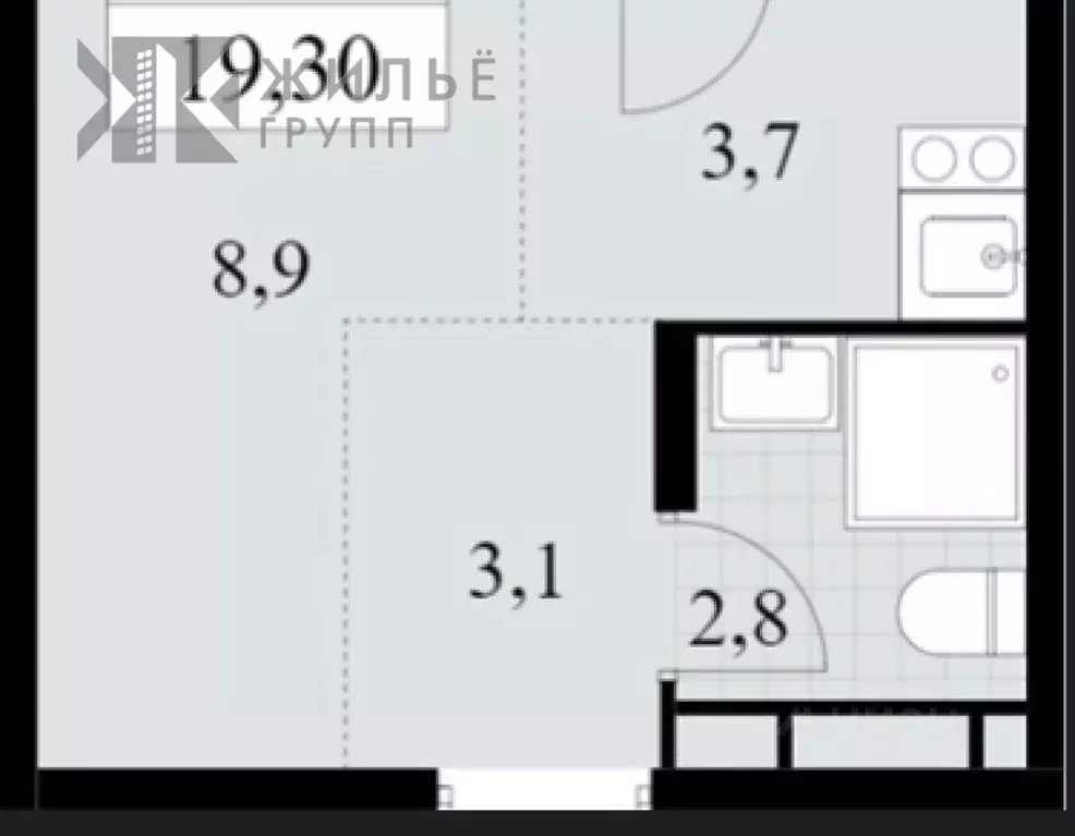 1-к кв. Татарстан, Казань Ботаническая ул., 20 (19.0 м) - Фото 2
