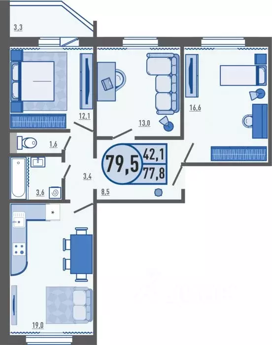 4-к кв. Орловская область, Орловский район, д. Образцово ул. Николая ... - Фото 1