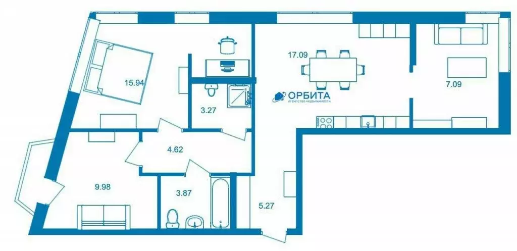 3-комнатная квартира: Тюмень, улица Фармана Салманова, 5 (74.6 м) - Фото 1