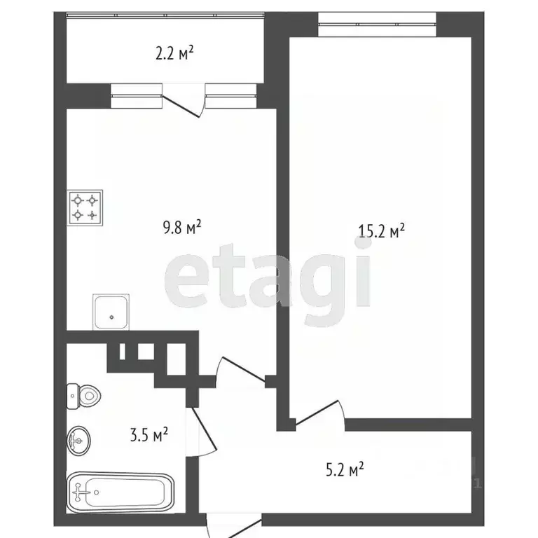 1-к кв. Ростовская область, Ростов-на-Дону ул. Нансена, 83с1 (34.0 м) - Фото 1