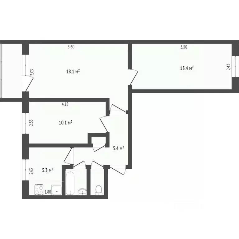 3-к кв. Бурятия, Улан-Удэ Тобольская ул., 45 (54.8 м) - Фото 1