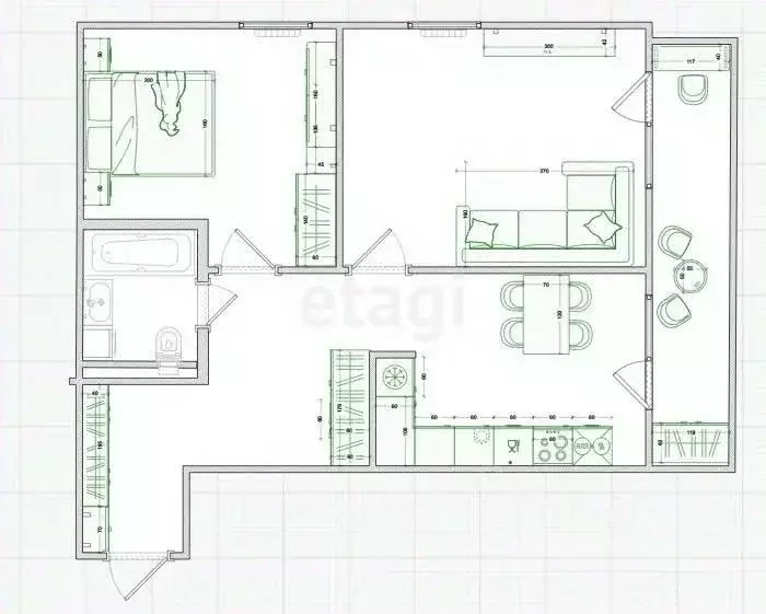 2-к кв. Татарстан, Казань Бухарская ул., 32к3 (56.0 м) - Фото 2