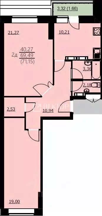 2-к кв. Ярославская область, Ярославль Красноборская ул., 38к2 (58.22 ... - Фото 2