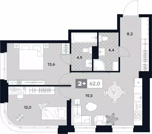 2-комнатная квартира: Москва, Лодочная улица, 27к2 (62 м) - Фото 0