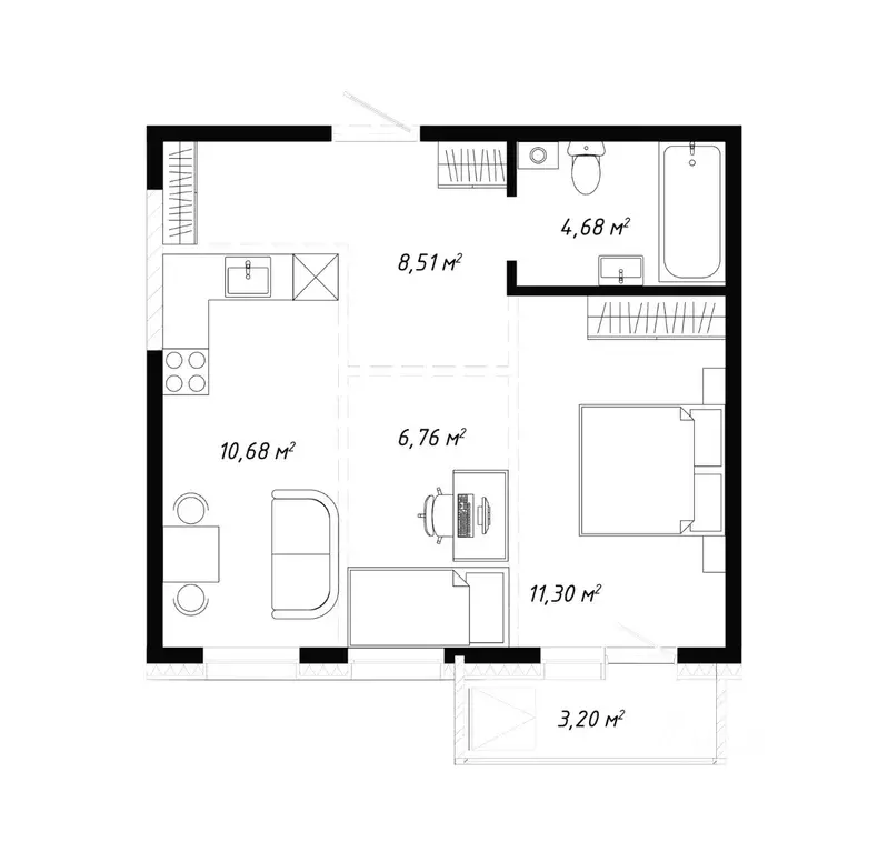 2-к кв. Иркутская область, Иркутск ул. Баррикад (45.13 м) - Фото 1