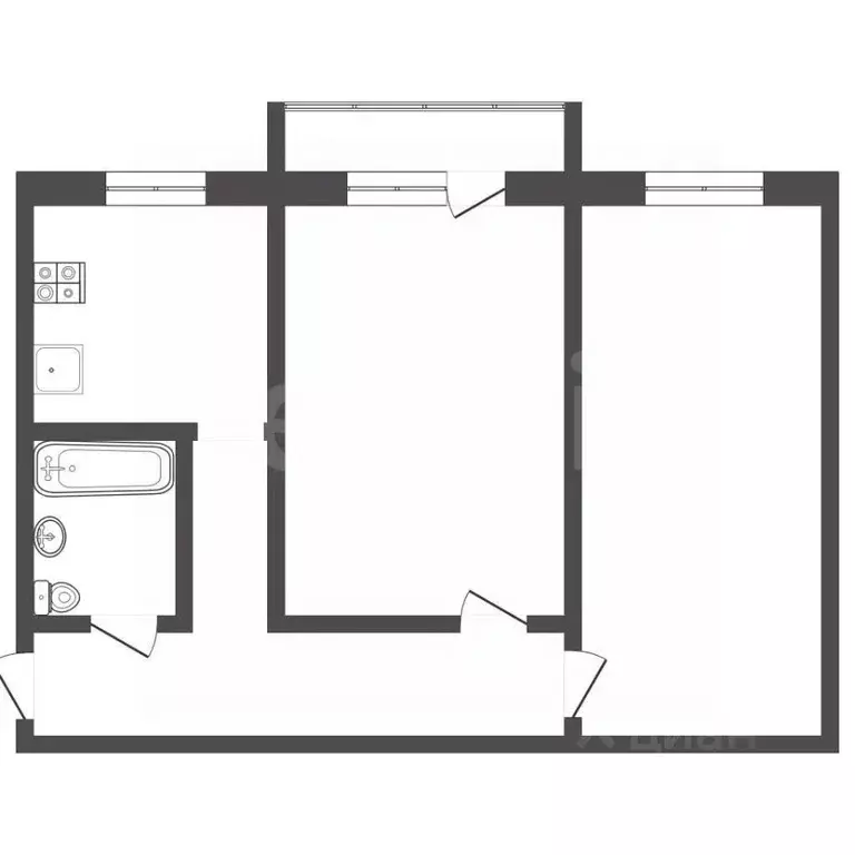 2-к кв. Тульская область, Тула Тульская ул., 8 (43.8 м) - Фото 2