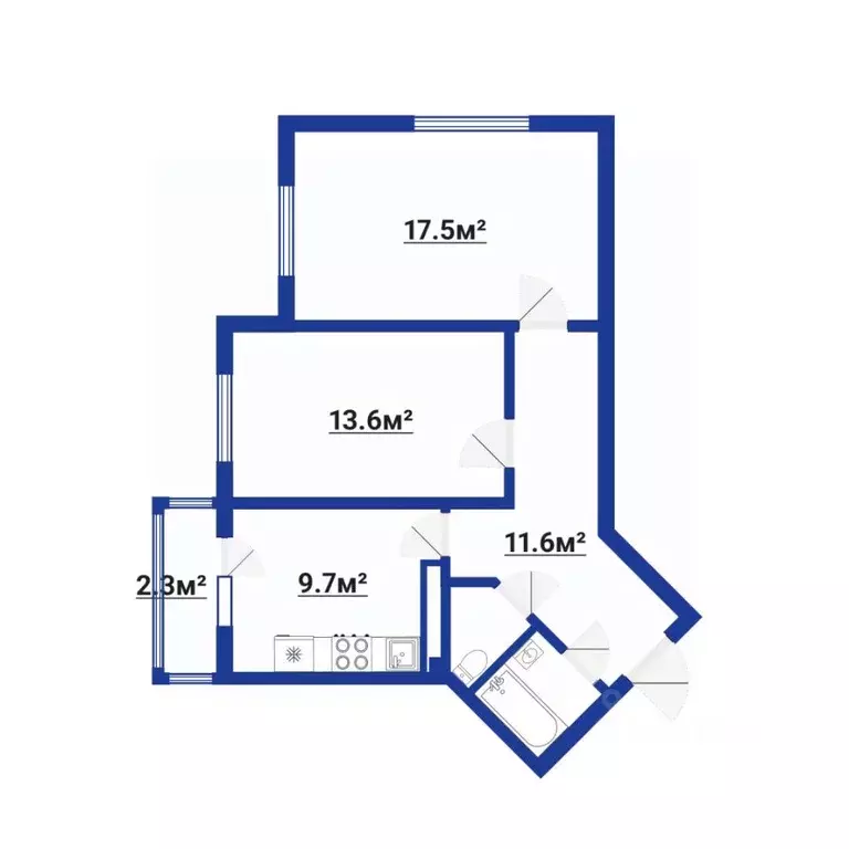 2-к кв. Санкт-Петербург ул. Оптиков, 49к2 (58.0 м) - Фото 2