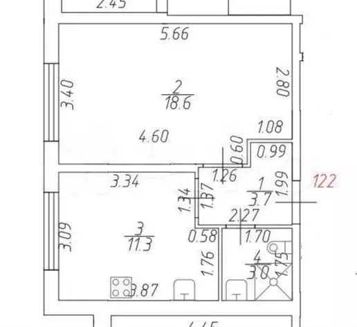 1-к. квартира, 40 м, 1/4 эт. - Фото 0