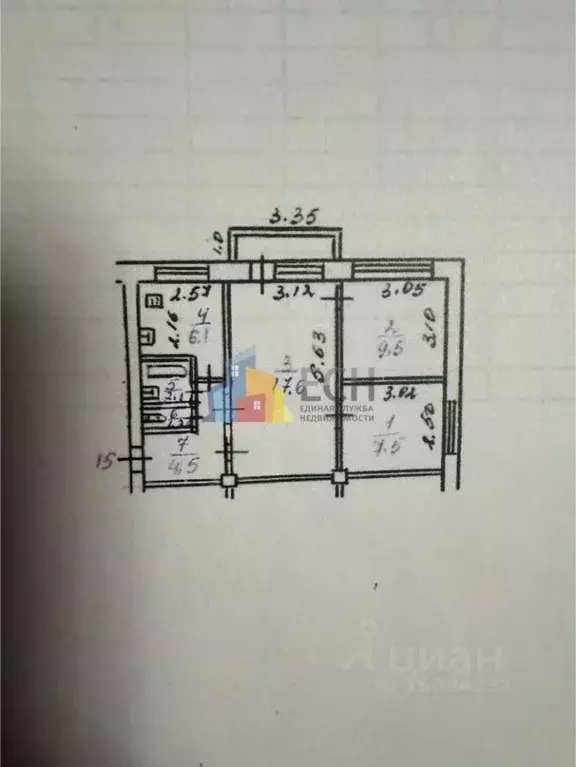 3-к кв. Тульская область, Узловая ул. Дзержинского, 3 (48.5 м) - Фото 2