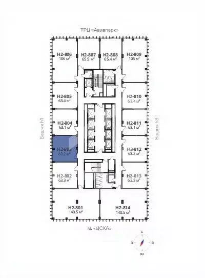 Офис в Москва Ходынский бул., 6с2 (63 м) - Фото 2