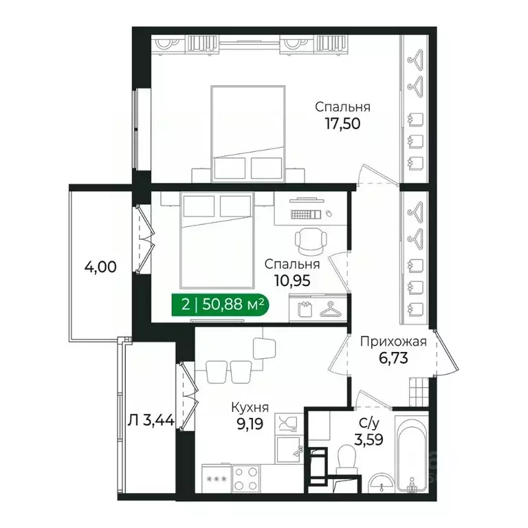 2-к кв. Ленинградская область, Сертолово Всеволожский район, ... - Фото 1