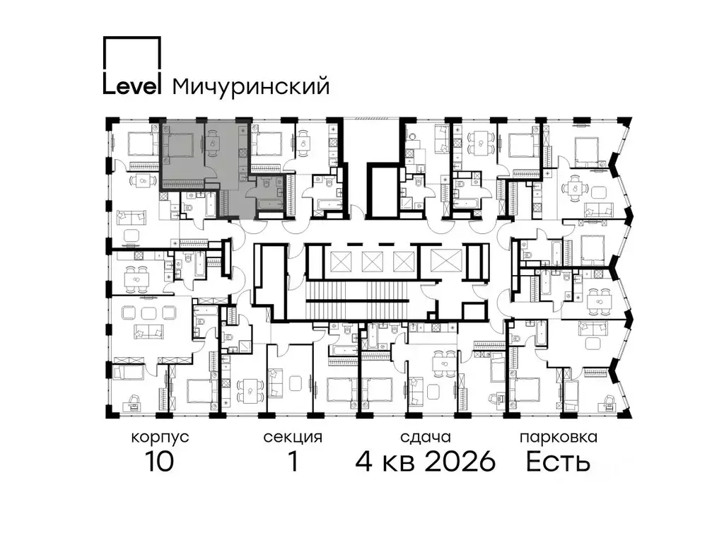 1-к кв. Москва Левел Мичуринский жилой комплекс, к10 (34.0 м) - Фото 1