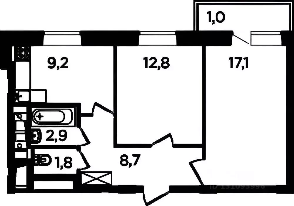 2-к кв. Московская область, Пушкино ул. Просвещения, 8к1 (52.9 м) - Фото 2