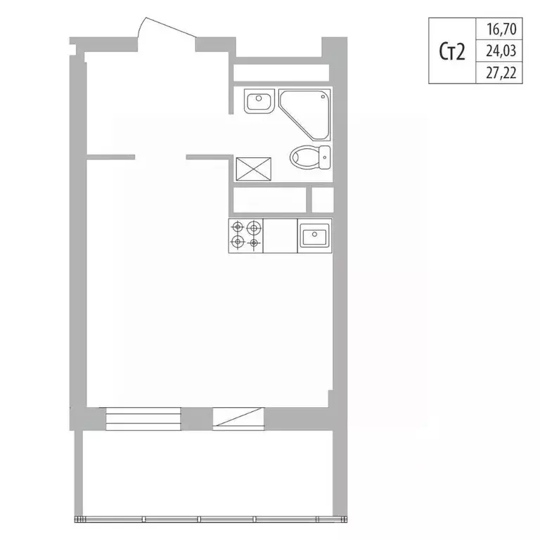 1-к кв. Татарстан, Набережные Челны ул. Раскольникова, 22 (27.22 м) - Фото 0
