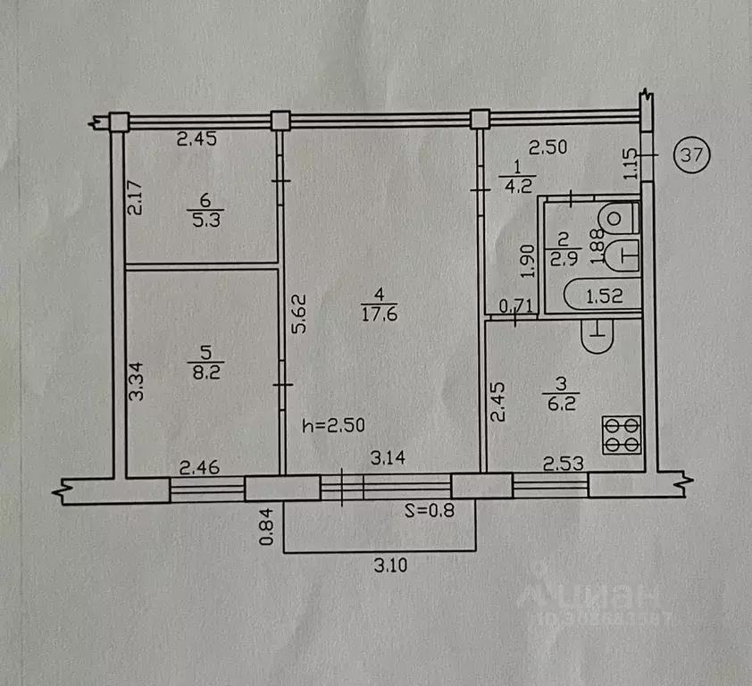 2-к кв. Брянская область, Брянск ул. Пушкина, 48 (45.0 м) - Фото 0