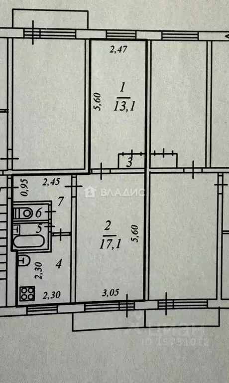 2-к кв. Коми, Сыктывкар ул. Чкалова, 23 (43.2 м) - Фото 1