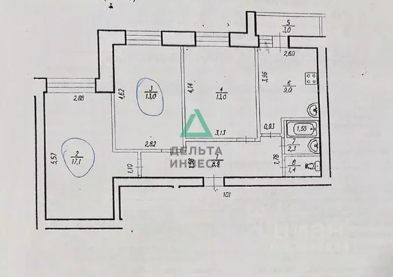 3-к кв. Башкортостан, Уфа Пекинская ул., 15/1 (64.7 м) - Фото 2
