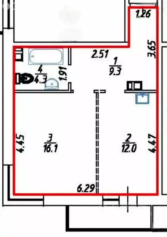 1-комнатная квартира: Иркутск, улица Варламова, 106 (45 м) - Фото 1