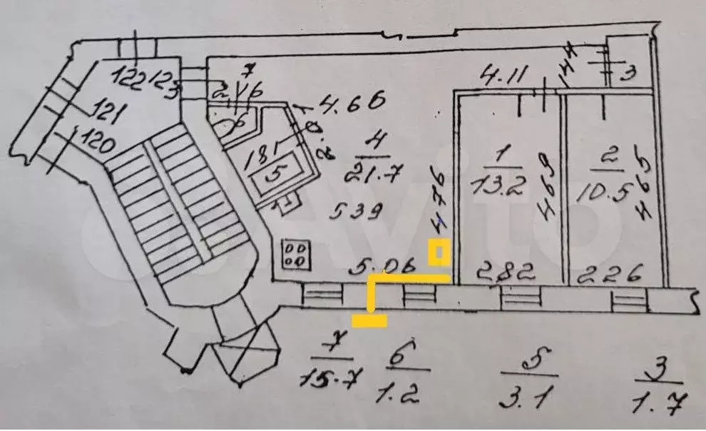 2-к. квартира, 60 м, 5/6 эт. - Фото 0