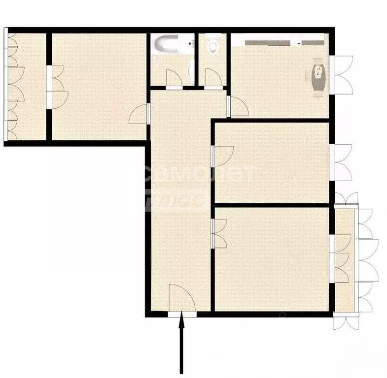 3-к кв. Пензенская область, Пенза Ладожская ул., 87 (67.4 м) - Фото 2