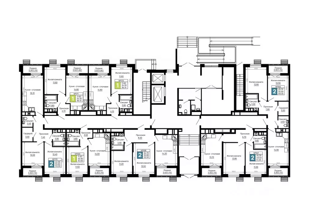 2-к кв. Адыгея, Тахтамукайский район, Яблоновский пгт  (52.5 м) - Фото 2