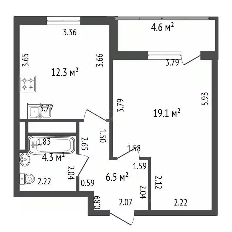 1-к кв. Санкт-Петербург Бокситогорская ул., 27 (42.2 м) - Фото 2