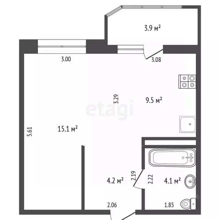 1-к кв. Краснодарский край, Краснодар ул. Имени Героя Георгия ... - Фото 2