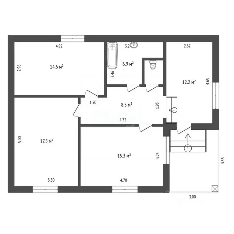 Дом в Крым, Симферополь ул. Туристов, 49 (76 м) - Фото 1