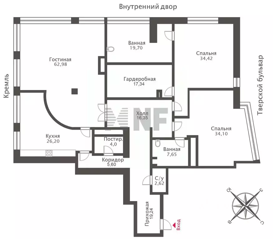 3-к кв. Москва Шведский туп., 3 (254.1 м) - Фото 1