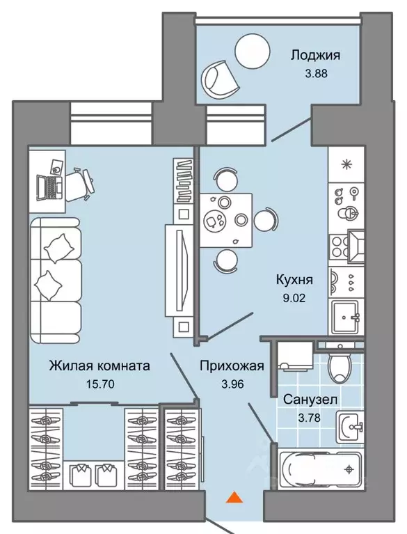 1-к кв. Кировская область, Киров ул. Дмитрия Козулева (34.0 м) - Фото 0