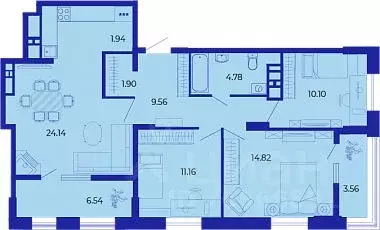 3-к кв. Брянская область, Брянск ул. Комарова, 43А (90.8 м) - Фото 1