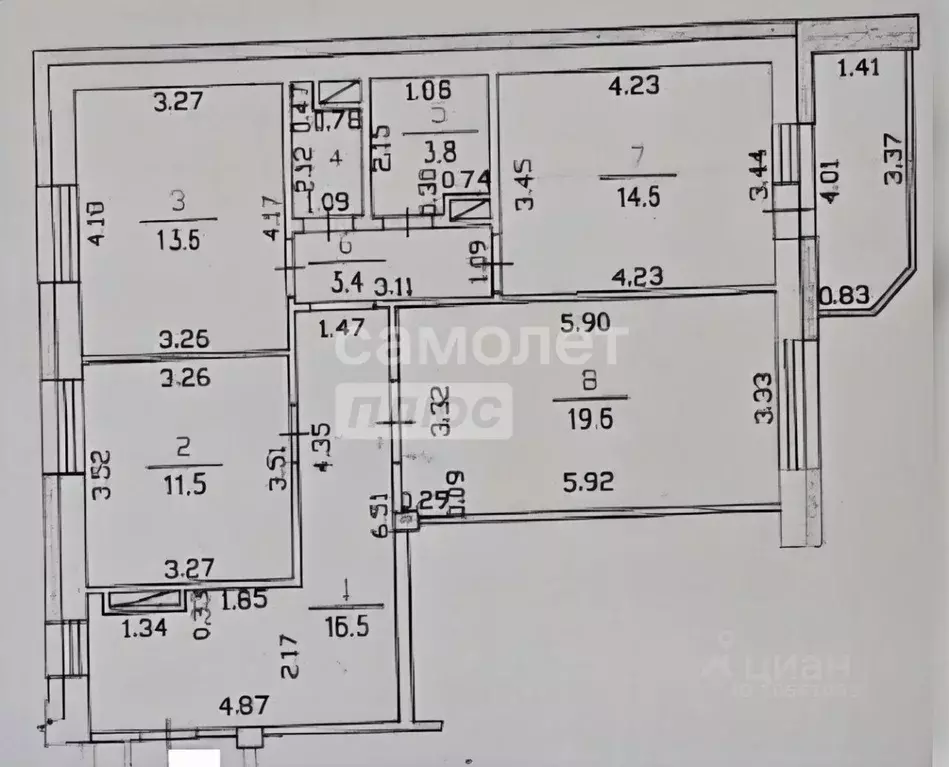 3-к кв. Орловская область, Орел Наугорское ш., 76 (85.9 м) - Фото 2