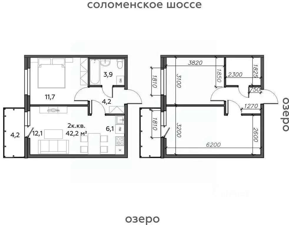 2-к кв. Карелия, Петрозаводск Район Северная промзона, Вороний Наволок ... - Фото 0