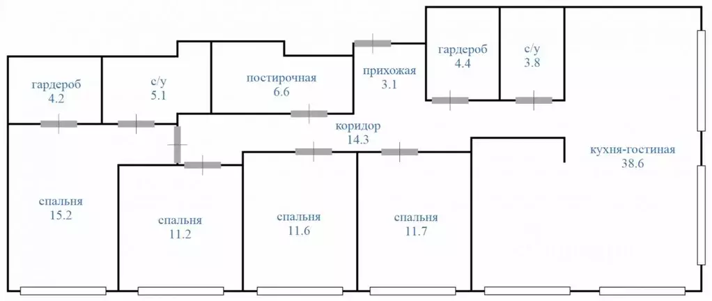 4-к кв. Москва Сосинская ул., 8 (129.8 м) - Фото 2
